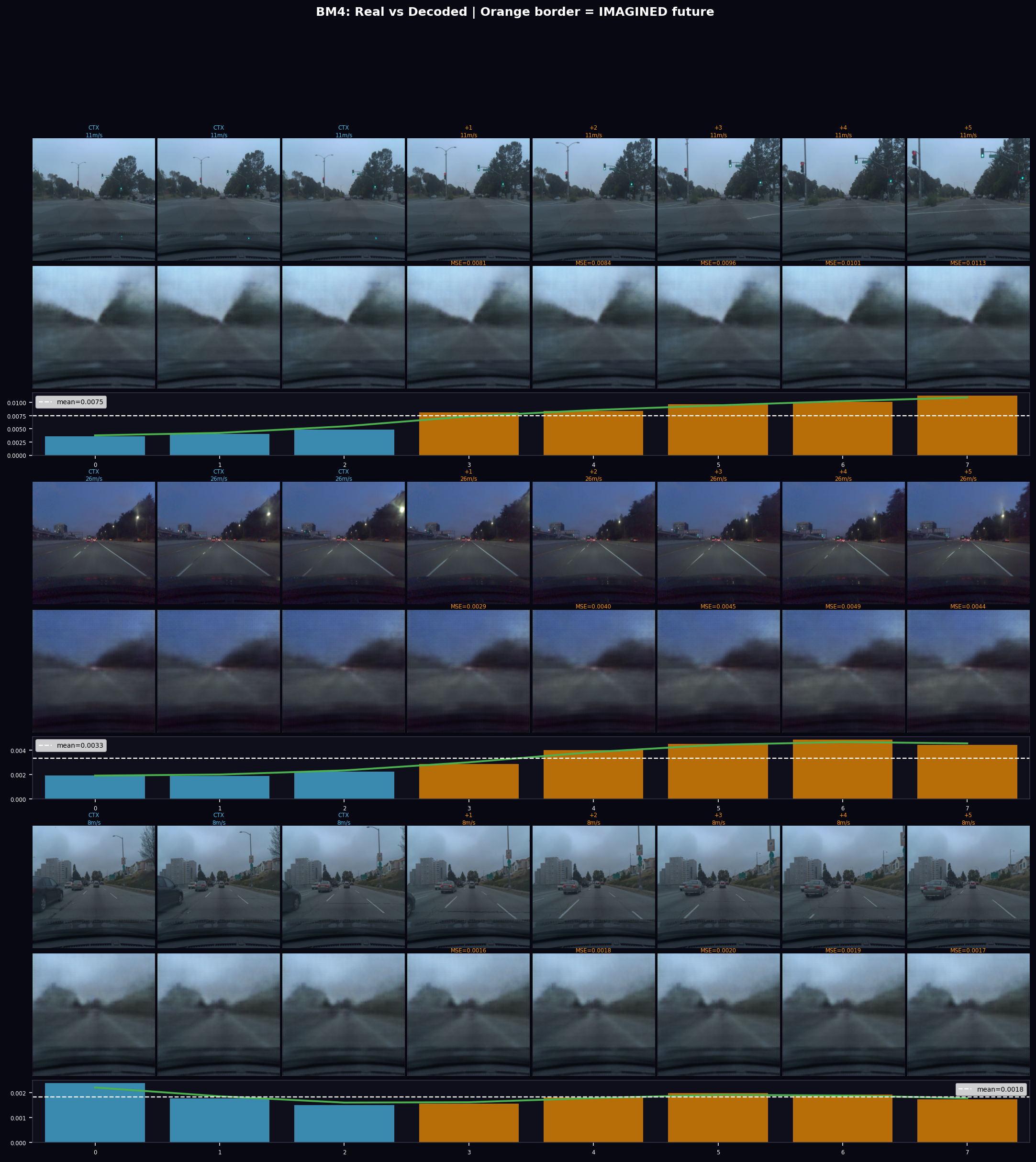 Real vs decoded frames